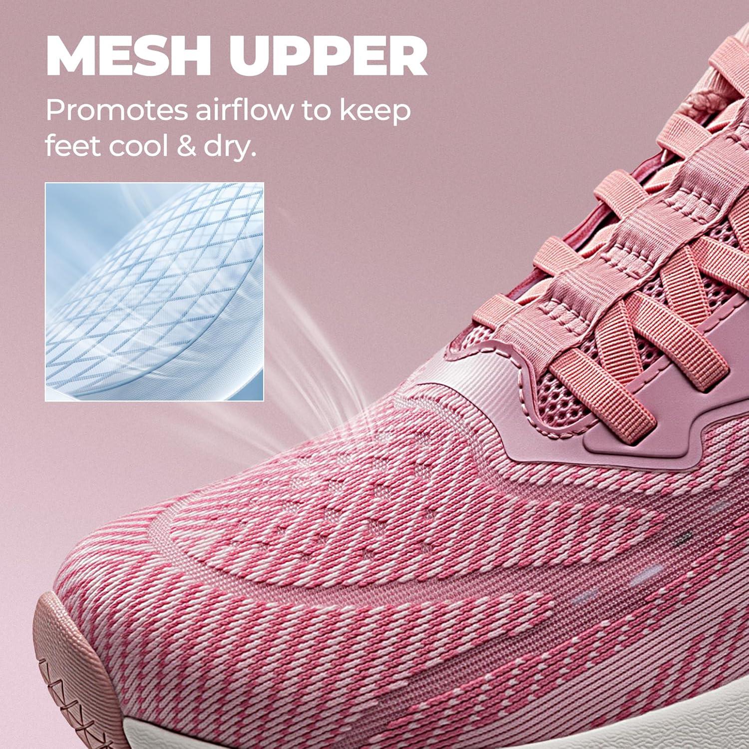 imageWomens Slip On Walking Shoes HandsFree Cushion Running Tennis SwiftPlush NonSlip Comfortable Workout Gym Athletic Fashion SneakersPink