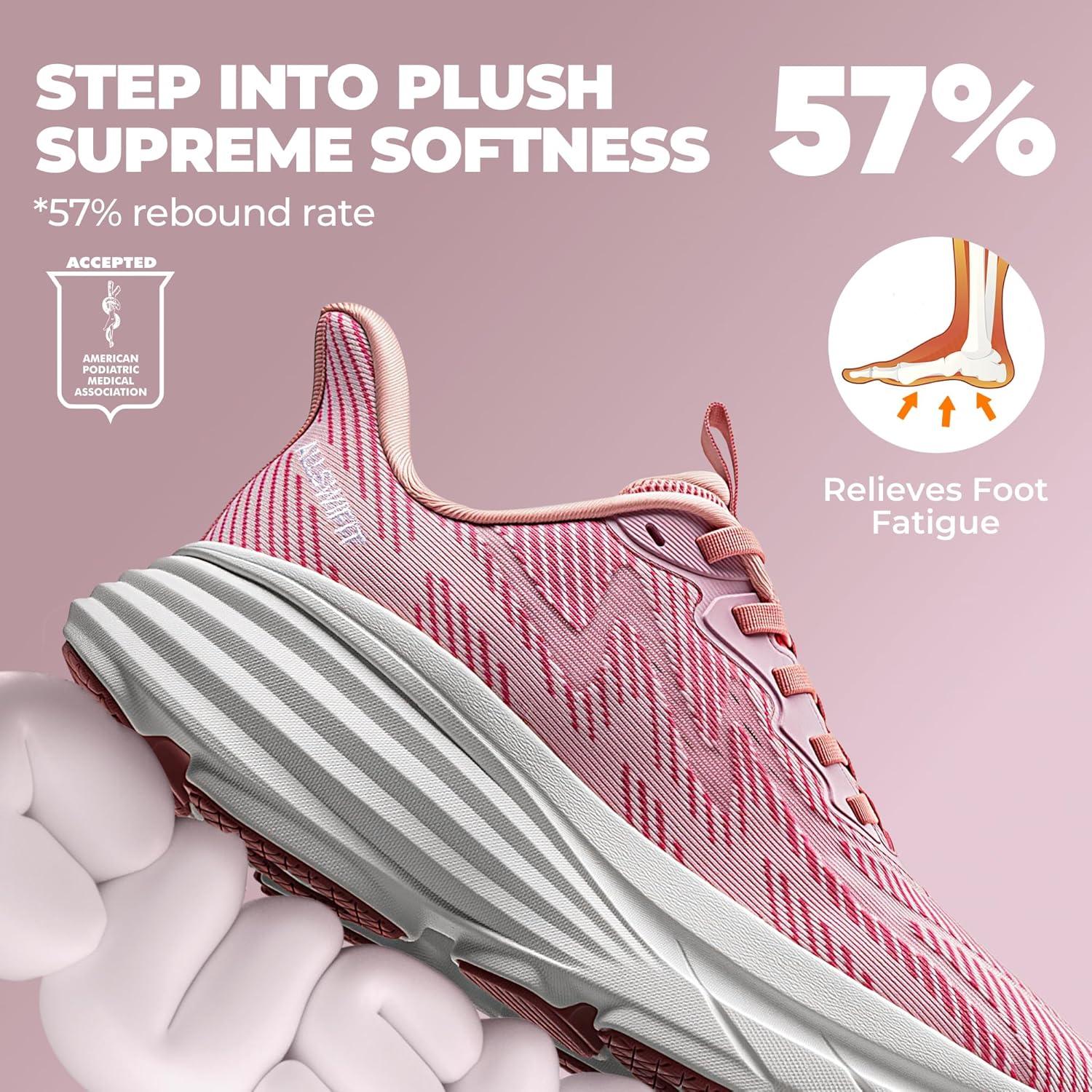 imageWomens Slip On Walking Shoes HandsFree Cushion Running Tennis SwiftPlush NonSlip Comfortable Workout Gym Athletic Fashion SneakersPink