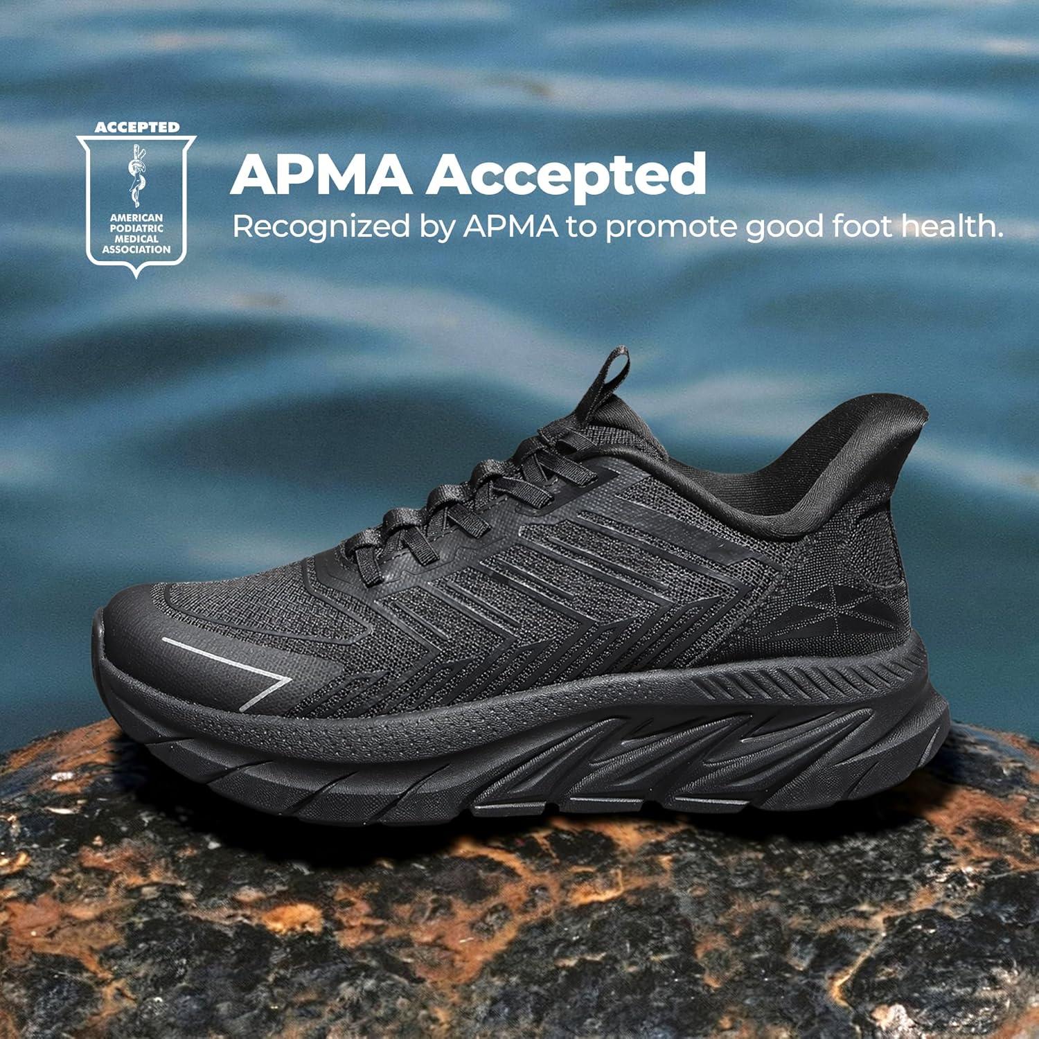 imageWomens Slip On Walking Shoes Running Comfortable Tennis Breathable Non Slip Athletic Gym Workout Cross Training Fashion SneakersAll Black