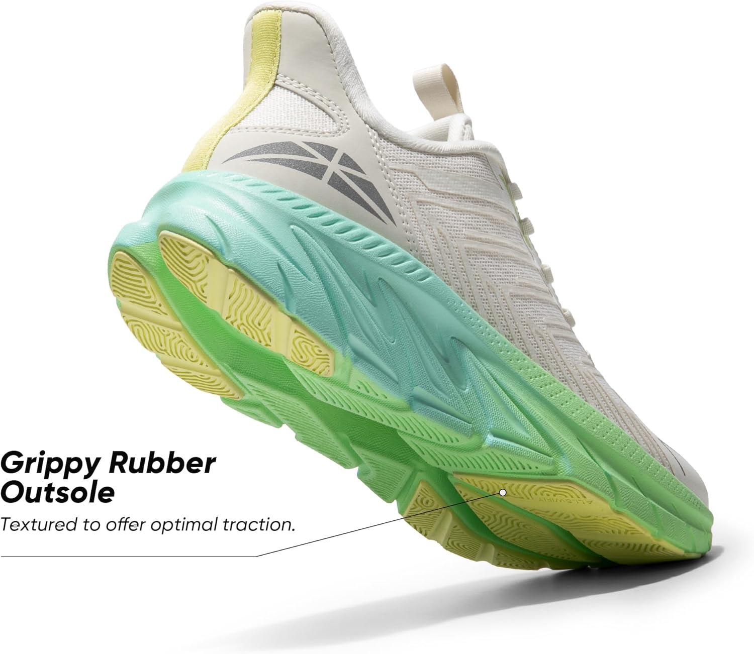 imageWomens Slip On Walking Shoes Running Comfortable Tennis Breathable Non Slip Athletic Gym Workout Cross Training Fashion SneakersBeigeGreen