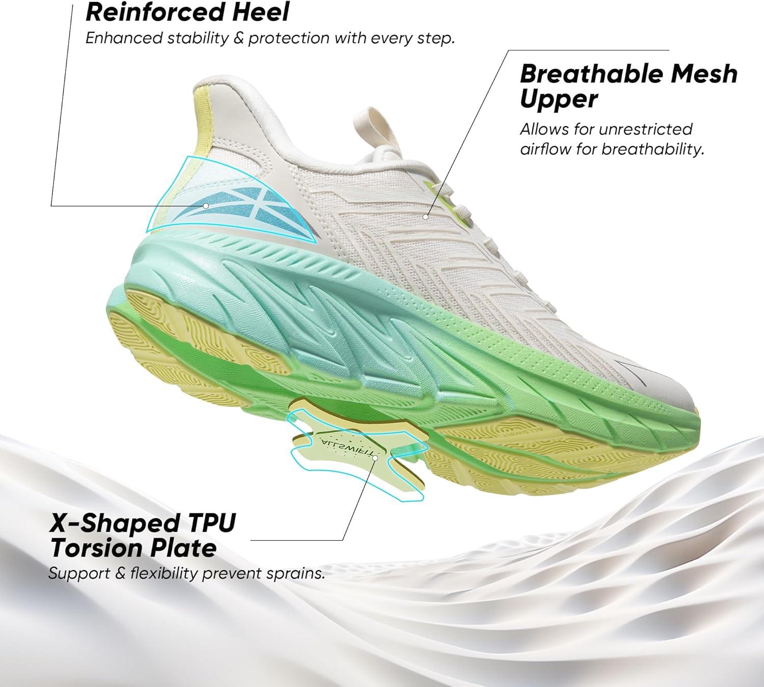 imageWomens Slip On Walking Shoes Running Comfortable Tennis Breathable Non Slip Athletic Gym Workout Cross Training Fashion SneakersBeigeGreen