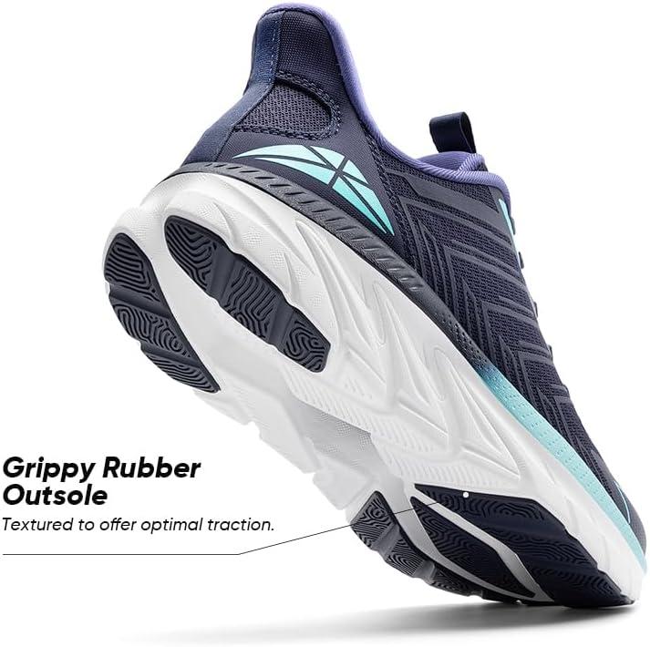 imageWomens Slip On Walking Shoes Running Comfortable Tennis Breathable Non Slip Athletic Gym Workout Cross Training Fashion SneakersBlue