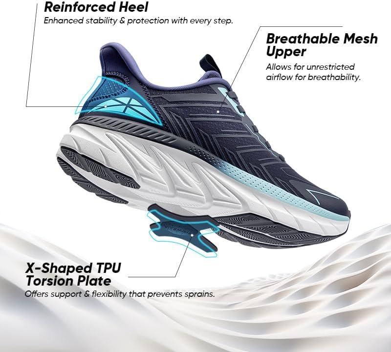 imageWomens Slip On Walking Shoes Running Comfortable Tennis Breathable Non Slip Athletic Gym Workout Cross Training Fashion SneakersBlue