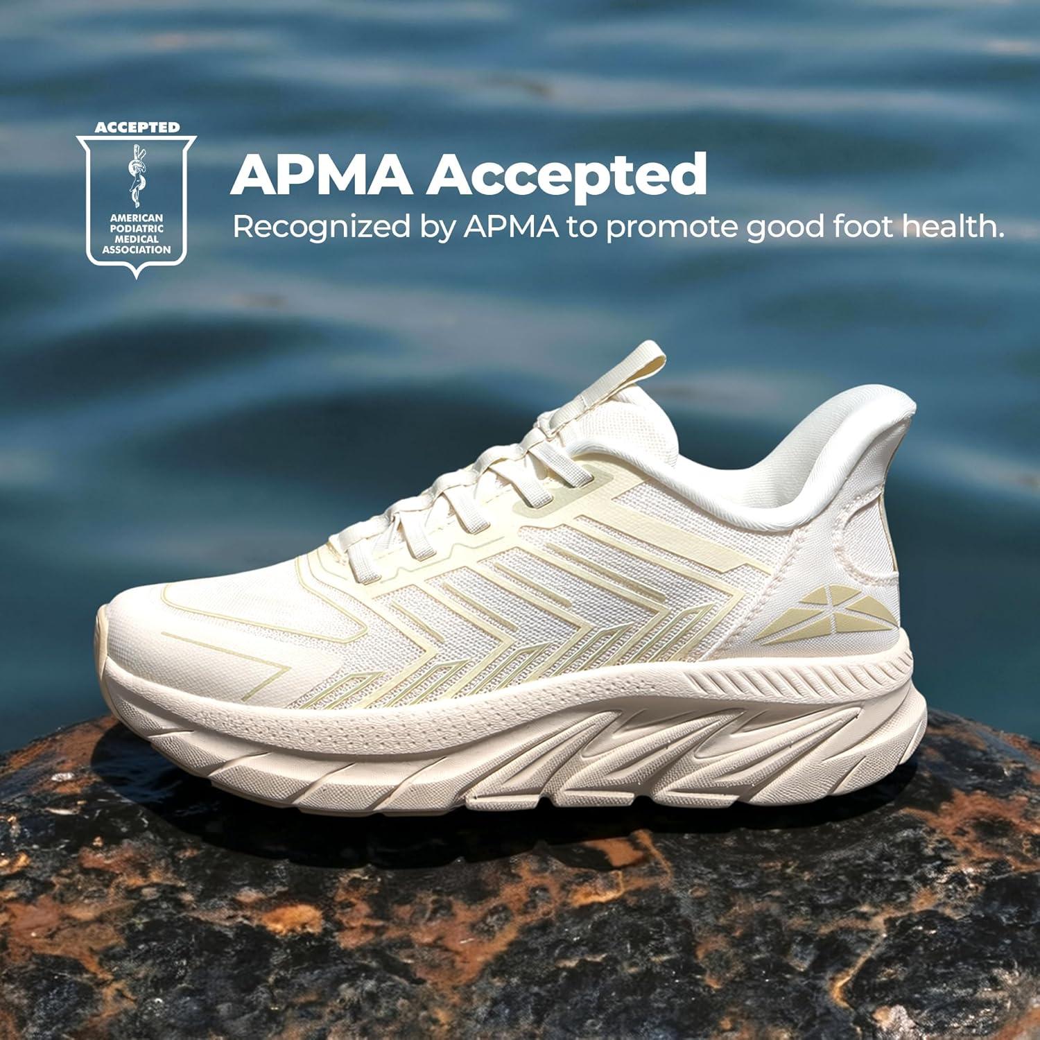 imageWomens Slip On Walking Shoes Running Comfortable Tennis Breathable Non Slip Athletic Gym Workout Cross Training Fashion SneakersIvory