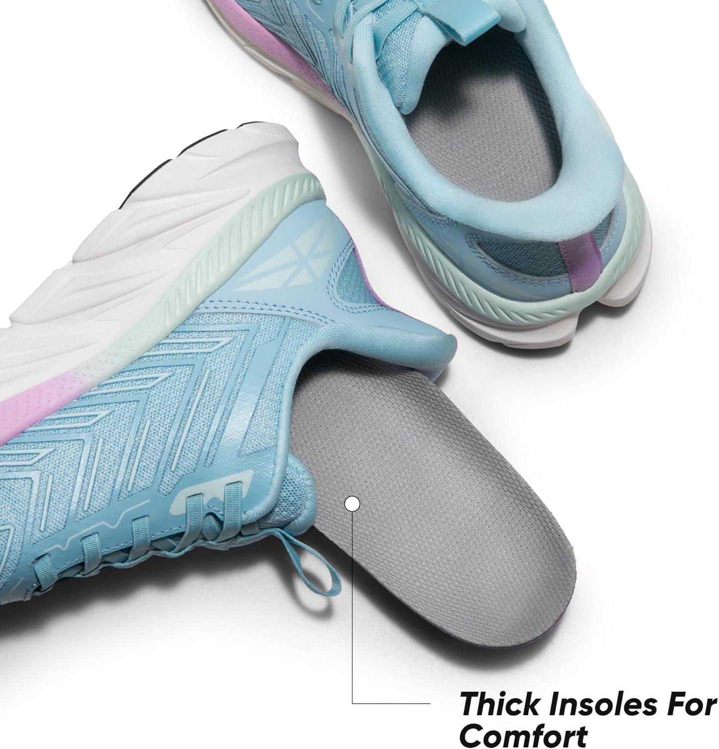 imageWomens Slip On Walking Shoes Running Comfortable Tennis Breathable Non Slip Athletic Gym Workout Cross Training Fashion SneakersLight Blue