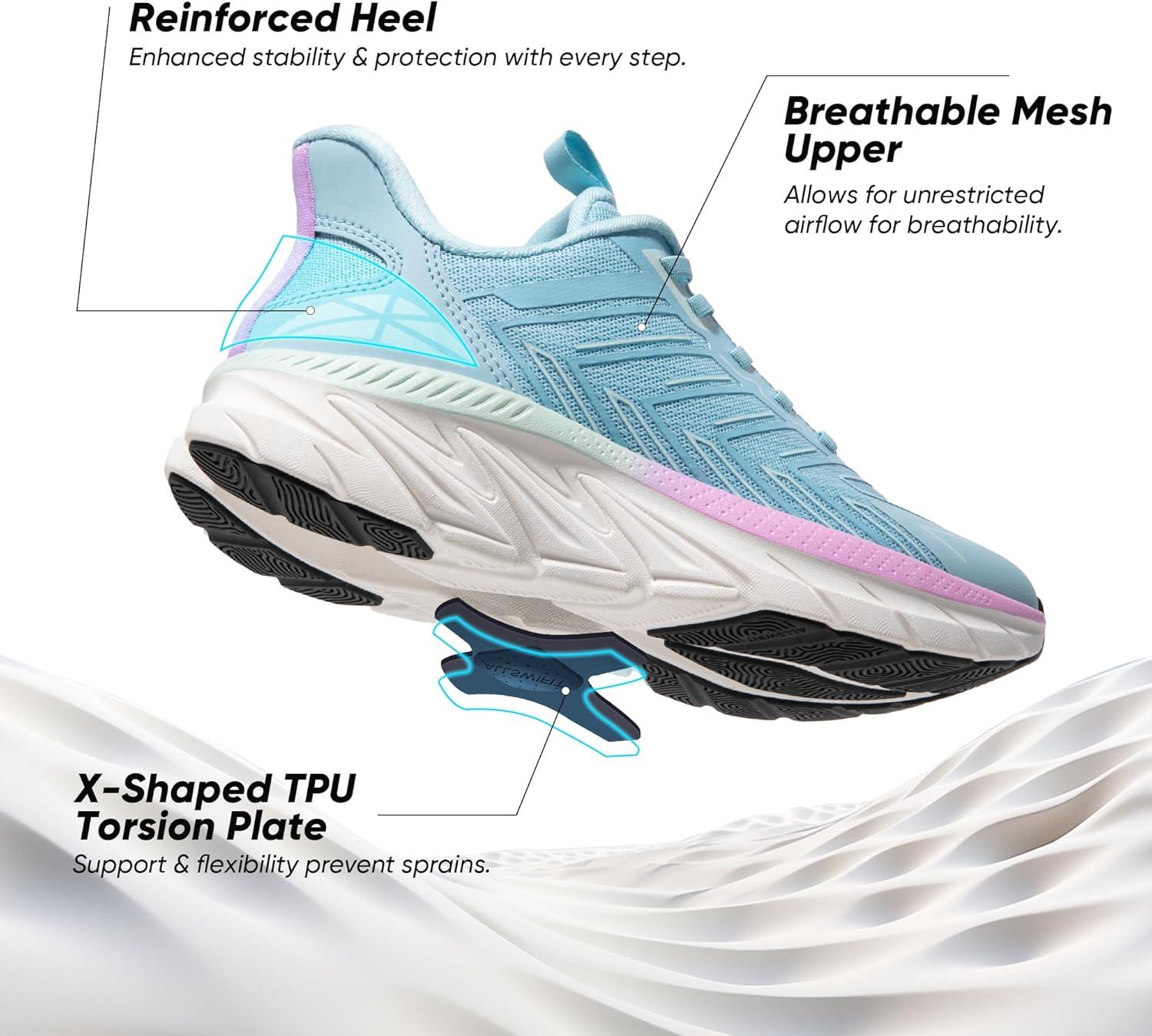 imageWomens Slip On Walking Shoes Running Comfortable Tennis Breathable Non Slip Athletic Gym Workout Cross Training Fashion SneakersLight Blue