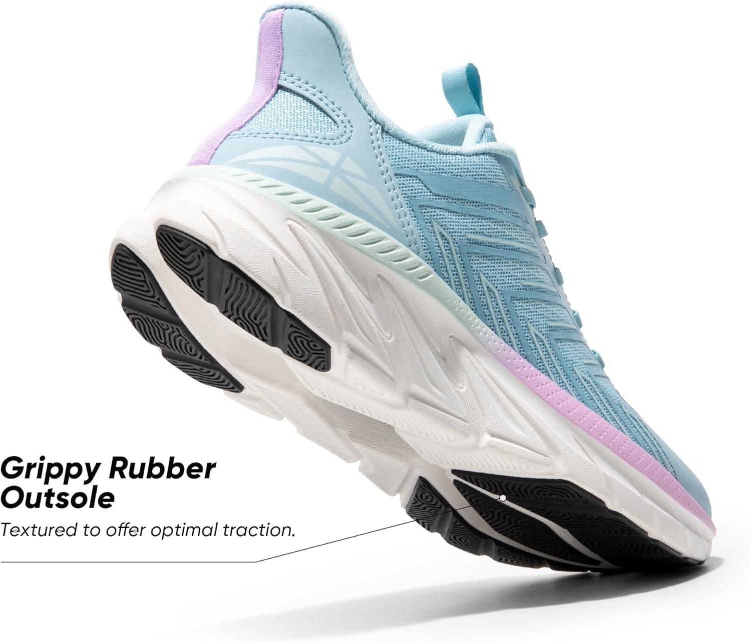 imageWomens Slip On Walking Shoes Running Comfortable Tennis Breathable Non Slip Athletic Gym Workout Cross Training Fashion SneakersLight Blue