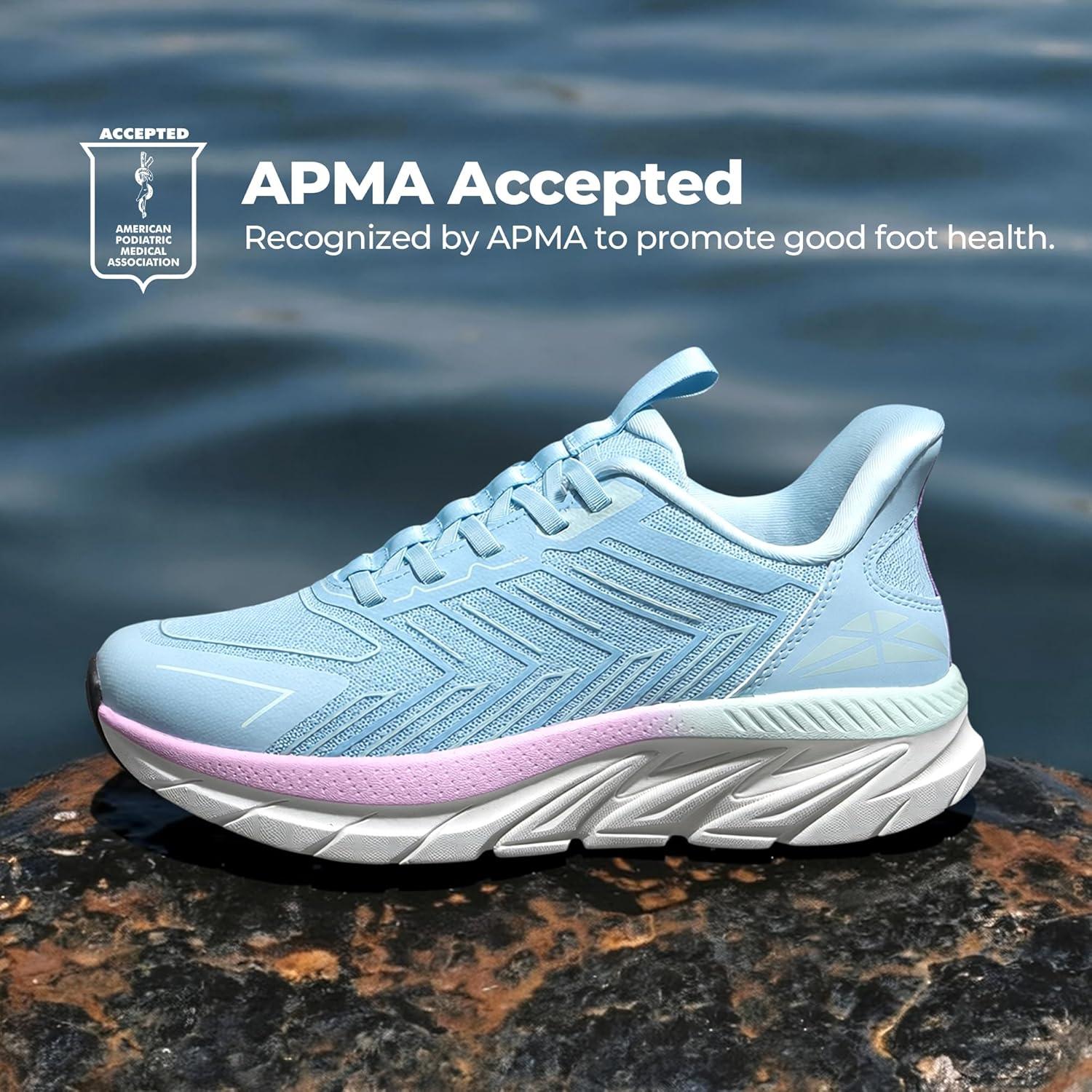 imageWomens Slip On Walking Shoes Running Comfortable Tennis Breathable Non Slip Athletic Gym Workout Cross Training Fashion SneakersLight Blue