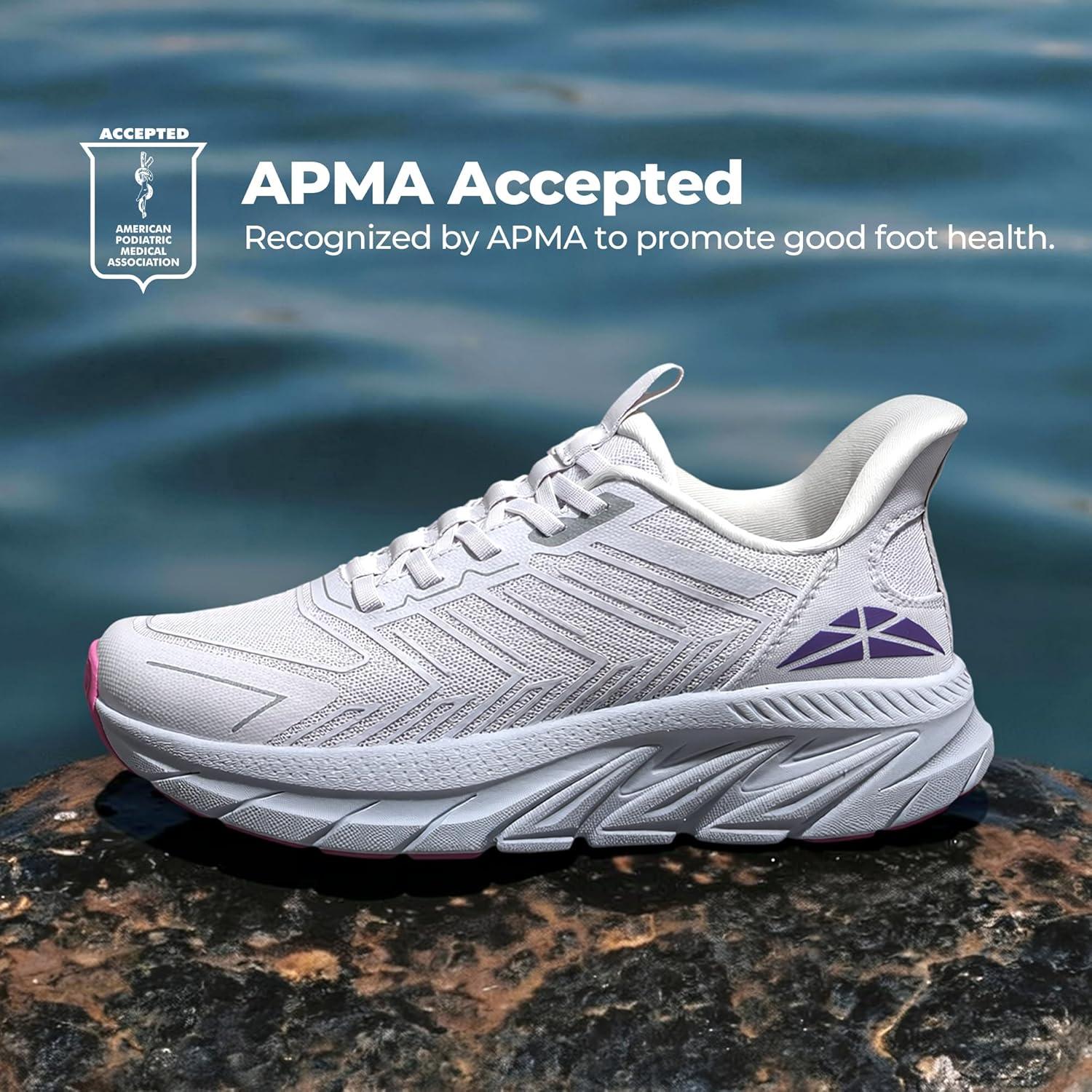 imageWomens Slip On Walking Shoes Running Comfortable Tennis Breathable Non Slip Athletic Gym Workout Cross Training Fashion SneakersLight Grey Purple