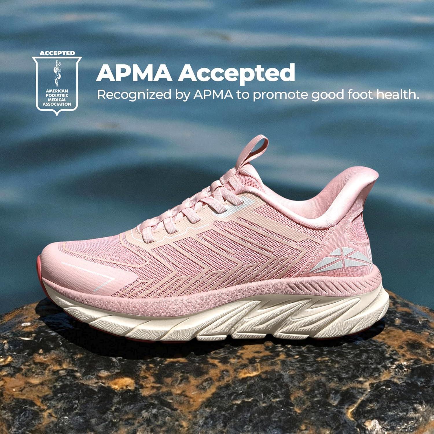 imageWomens Slip On Walking Shoes Running Comfortable Tennis Breathable Non Slip Athletic Gym Workout Cross Training Fashion SneakersPink