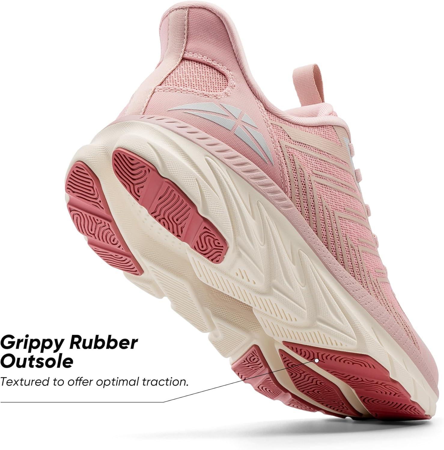 imageWomens Slip On Walking Shoes Running Comfortable Tennis Breathable Non Slip Athletic Gym Workout Cross Training Fashion SneakersPink