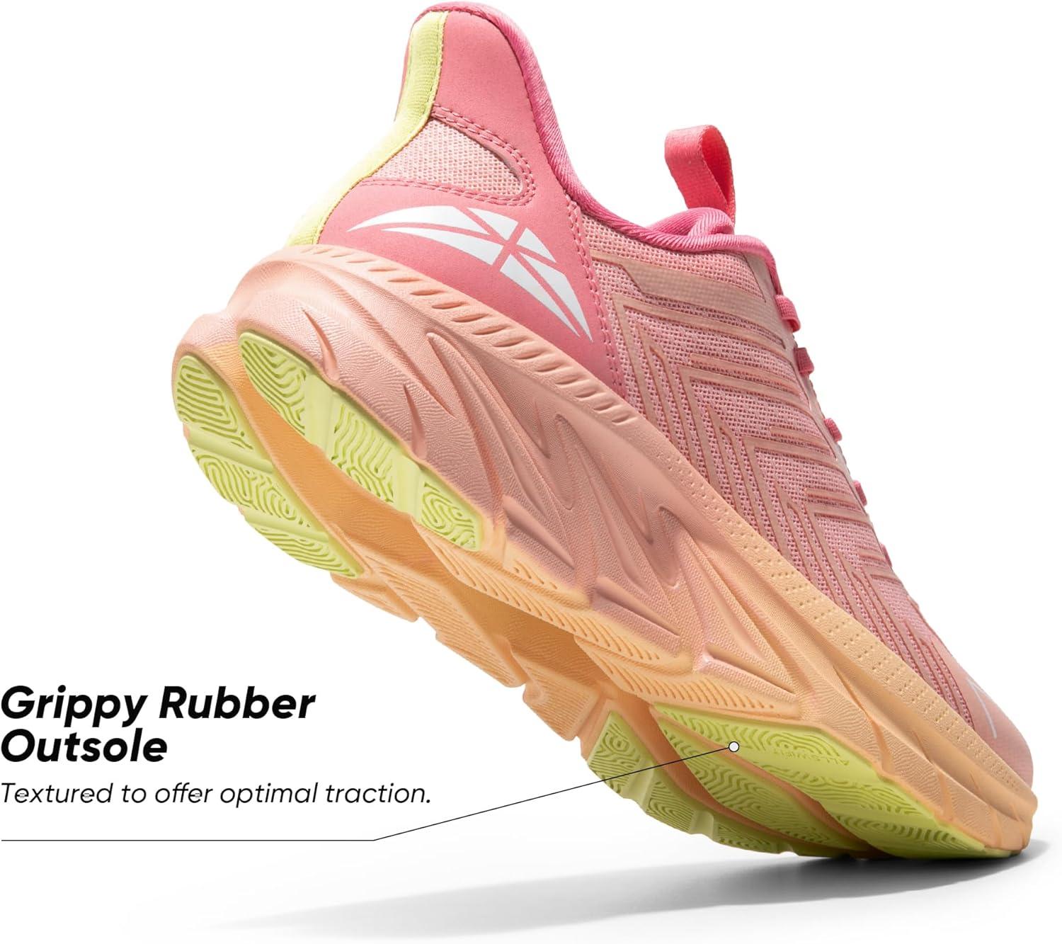 imageWomens Slip On Walking Shoes Running Comfortable Tennis Breathable Non Slip Athletic Gym Workout Cross Training Fashion SneakersPinkOrange