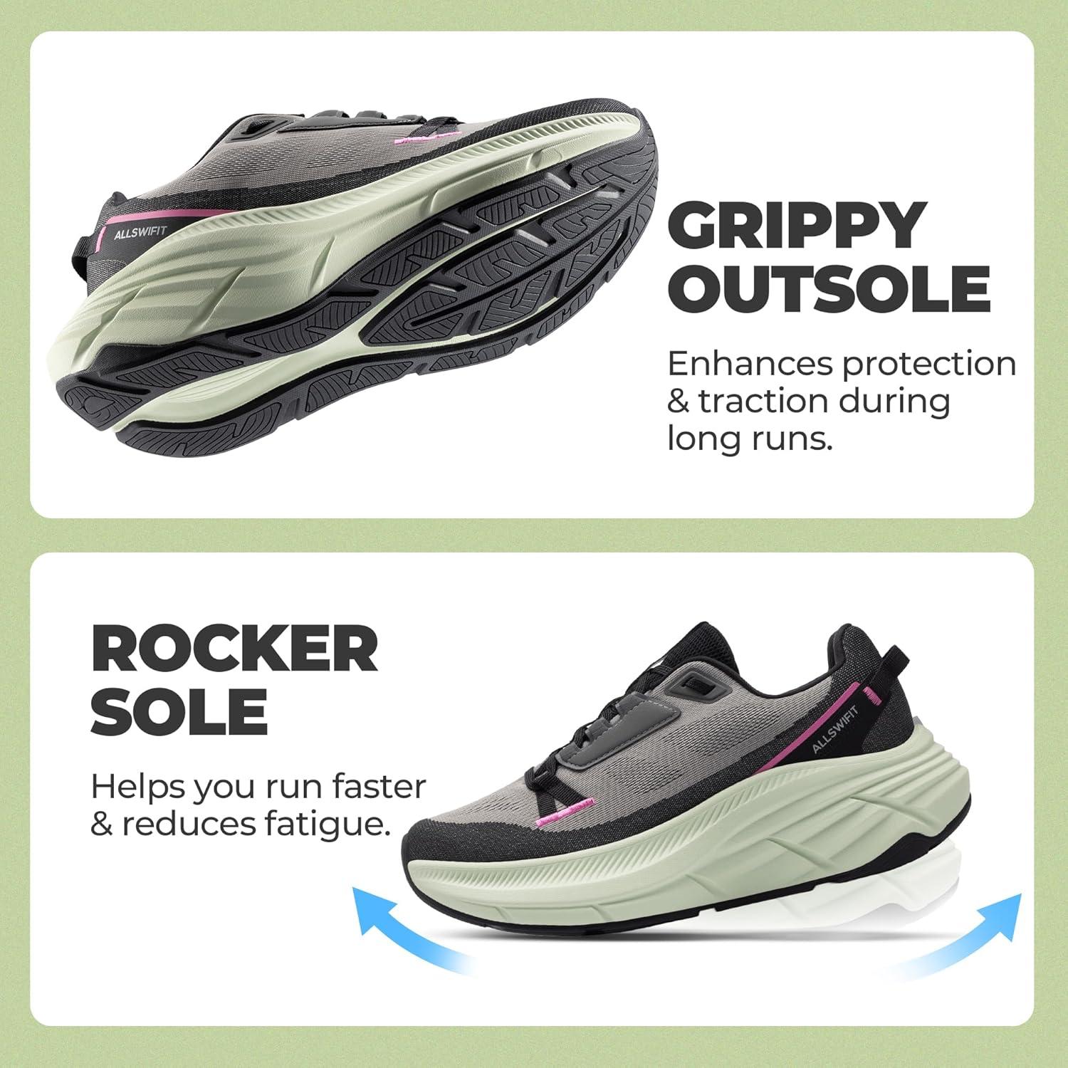 imageWomens Walking Shoes Cushion Running Tennis NonSlip Comfortable Workout Gym Athletic Breathable Fashion Sneakers ActiveLiteBlackGrey