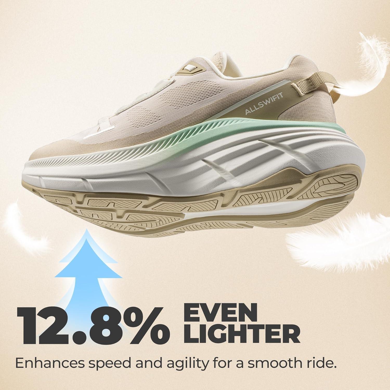 imageWomens Walking Shoes Cushion Running Tennis NonSlip Comfortable Workout Gym Athletic Breathable Fashion Sneakers ActiveLiteCream