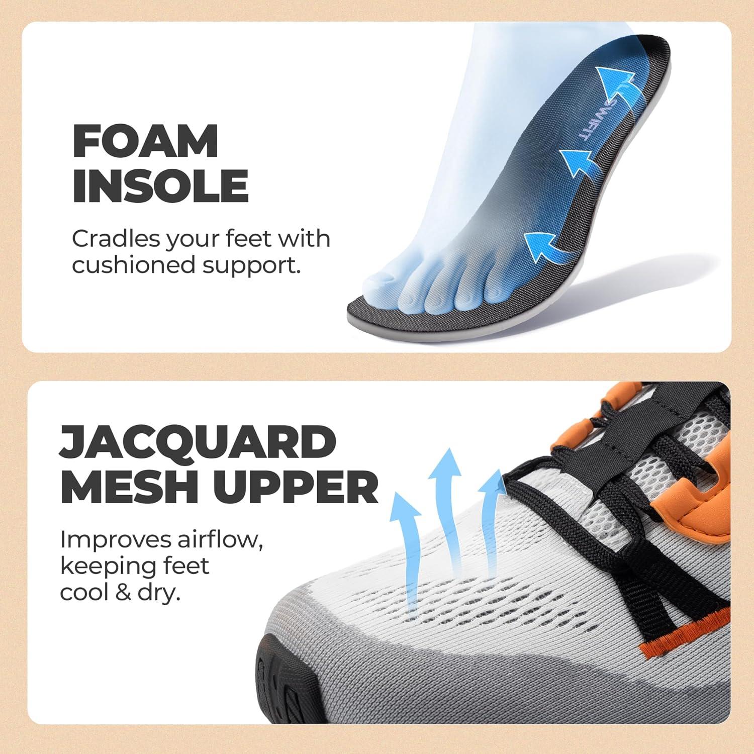 imageWomens Walking Shoes Cushion Running Tennis NonSlip Comfortable Workout Gym Athletic Breathable Fashion Sneakers ActiveLiteLight Grey