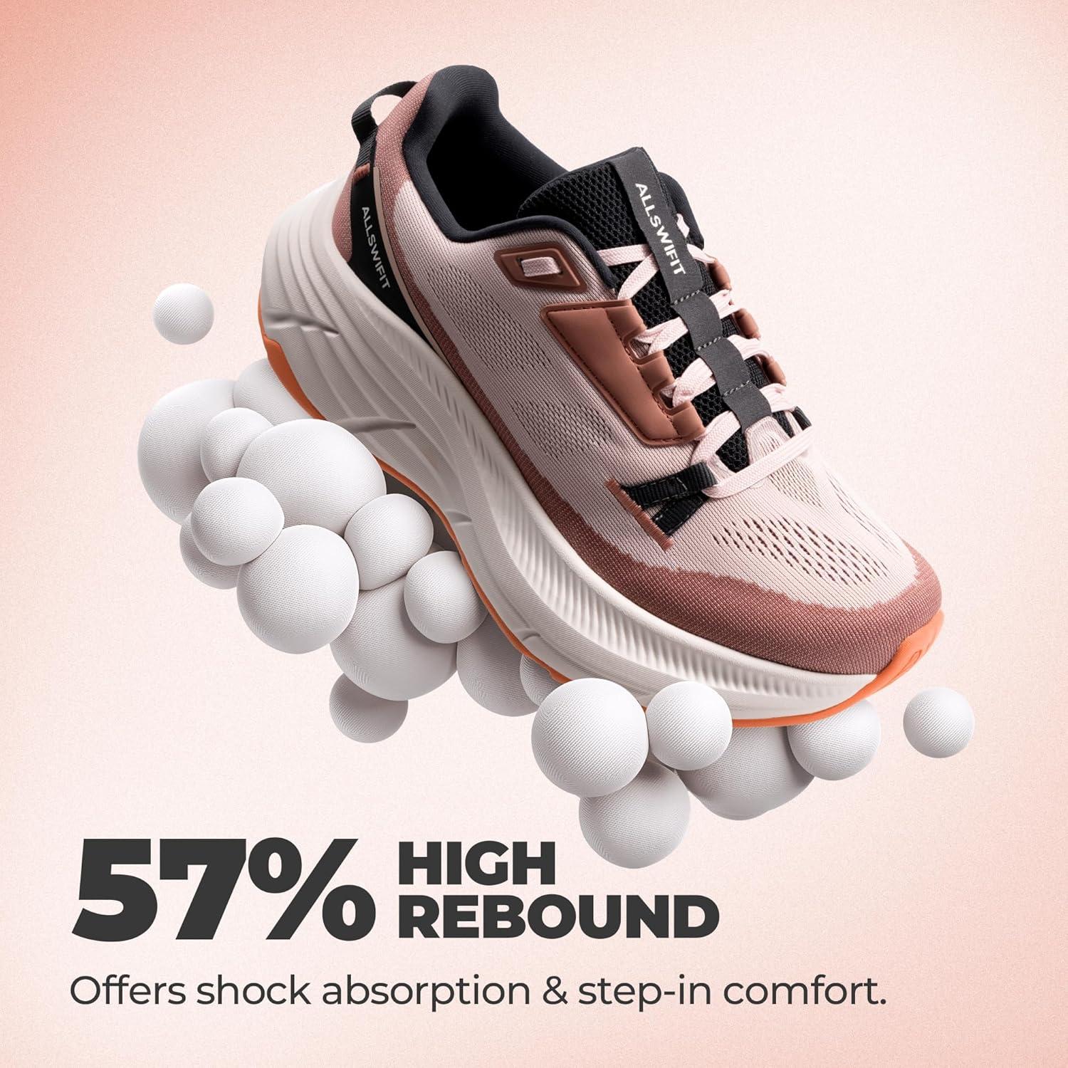 imageWomens Walking Shoes Cushion Running Tennis NonSlip Comfortable Workout Gym Athletic Breathable Fashion Sneakers ActiveLitePink