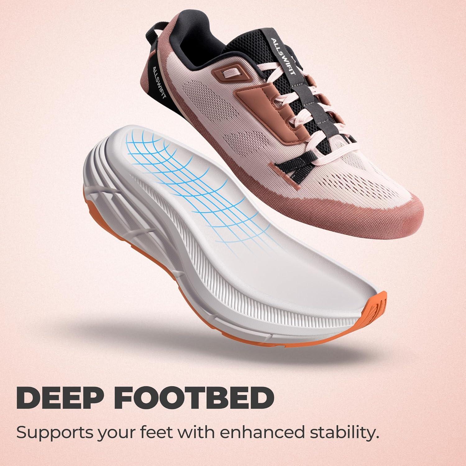 imageWomens Walking Shoes Cushion Running Tennis NonSlip Comfortable Workout Gym Athletic Breathable Fashion Sneakers ActiveLitePink