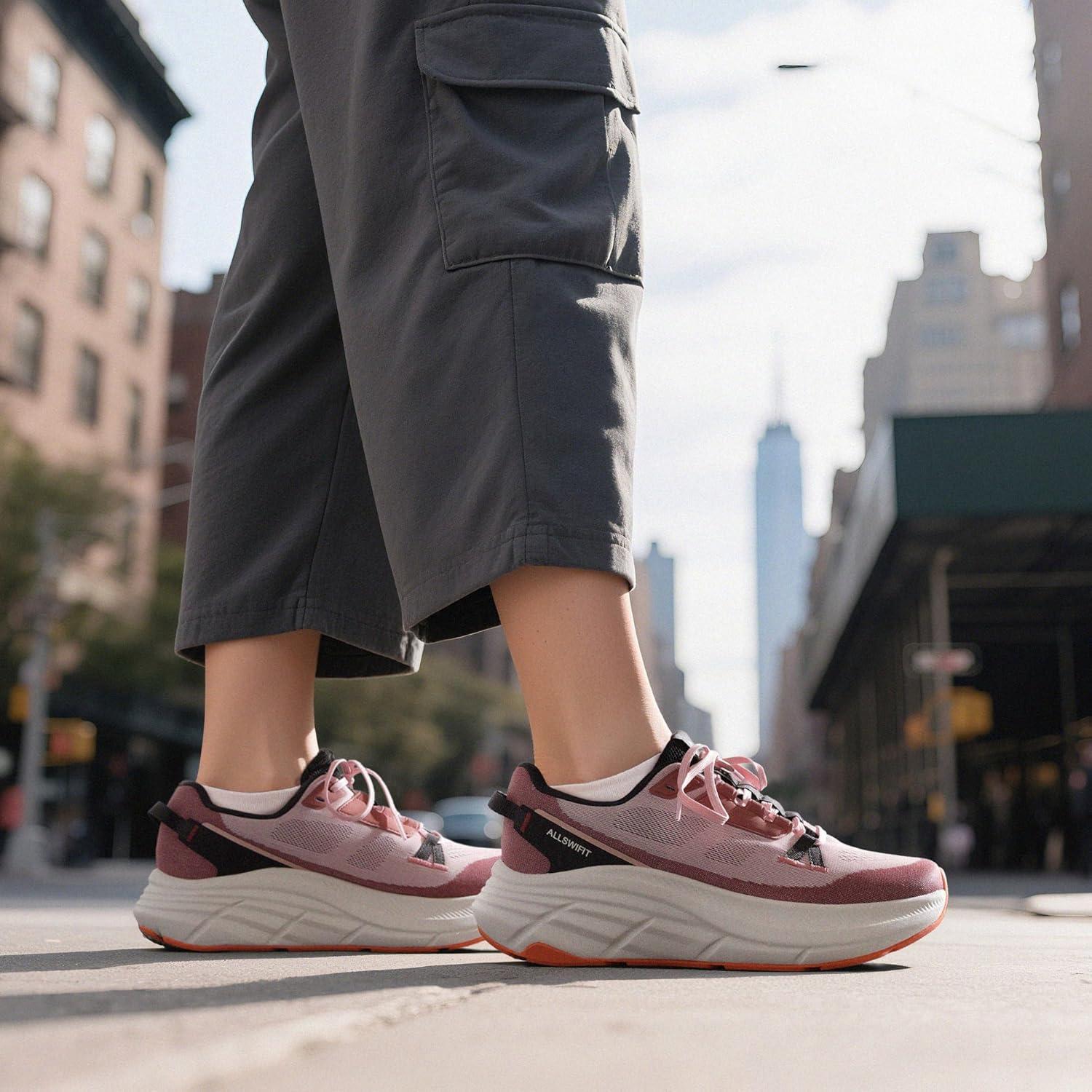 imageWomens Walking Shoes Cushion Running Tennis NonSlip Comfortable Workout Gym Athletic Breathable Fashion Sneakers ActiveLitePink