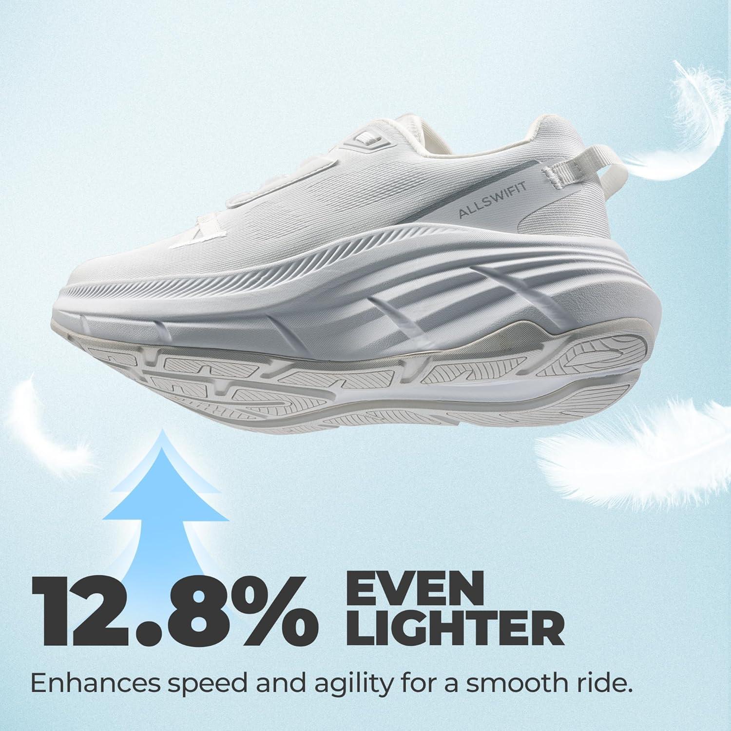 imageWomens Walking Shoes Cushion Running Tennis NonSlip Comfortable Workout Gym Athletic Breathable Fashion Sneakers ActiveLiteWhite