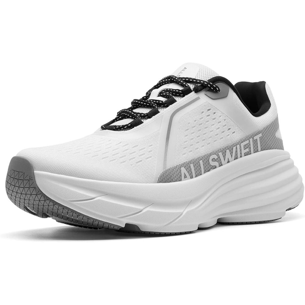 imageMens Cushion Lightweight Walking Running Shoes Tennis NonSlip Comfortable Jogging Workout Gym Athletic Breathable ActiveAiry Fashion SneakersWhite