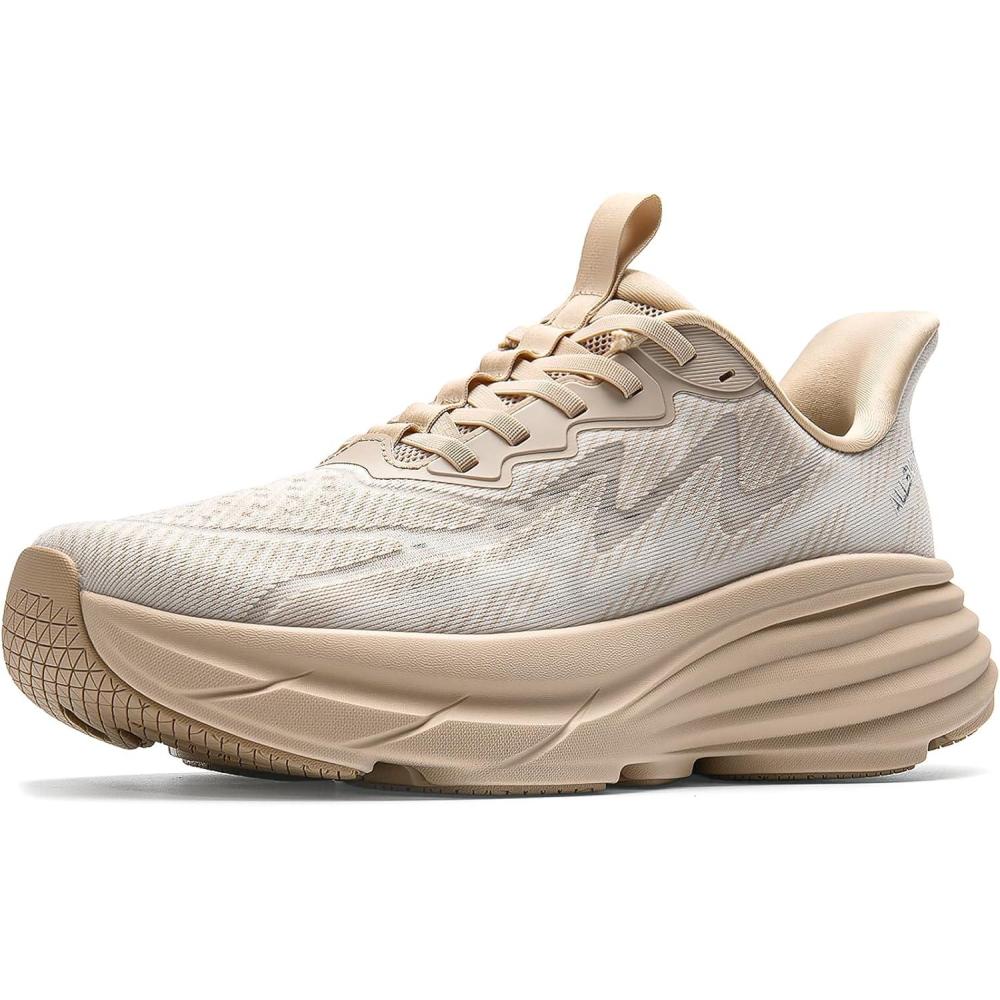 imageMens Slip On Walking Shoes HandsFree Cushion Running Tennis SwiftPlush NonSlip Comfortable Workout Gym Athletic Fashion SneakersBeige