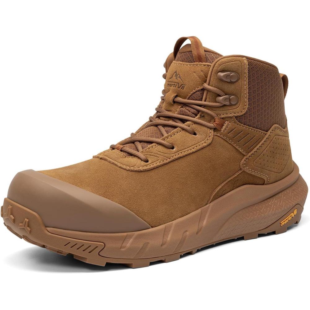 imageNORTIV 8 Composite Toe Boots for Men Waterproof Lightweight NonSlip ASTM F241224 ampamp ASTM F291324 Safety Work Boots for Warehouse ampamp Construction VaporGuardNanoCoyote