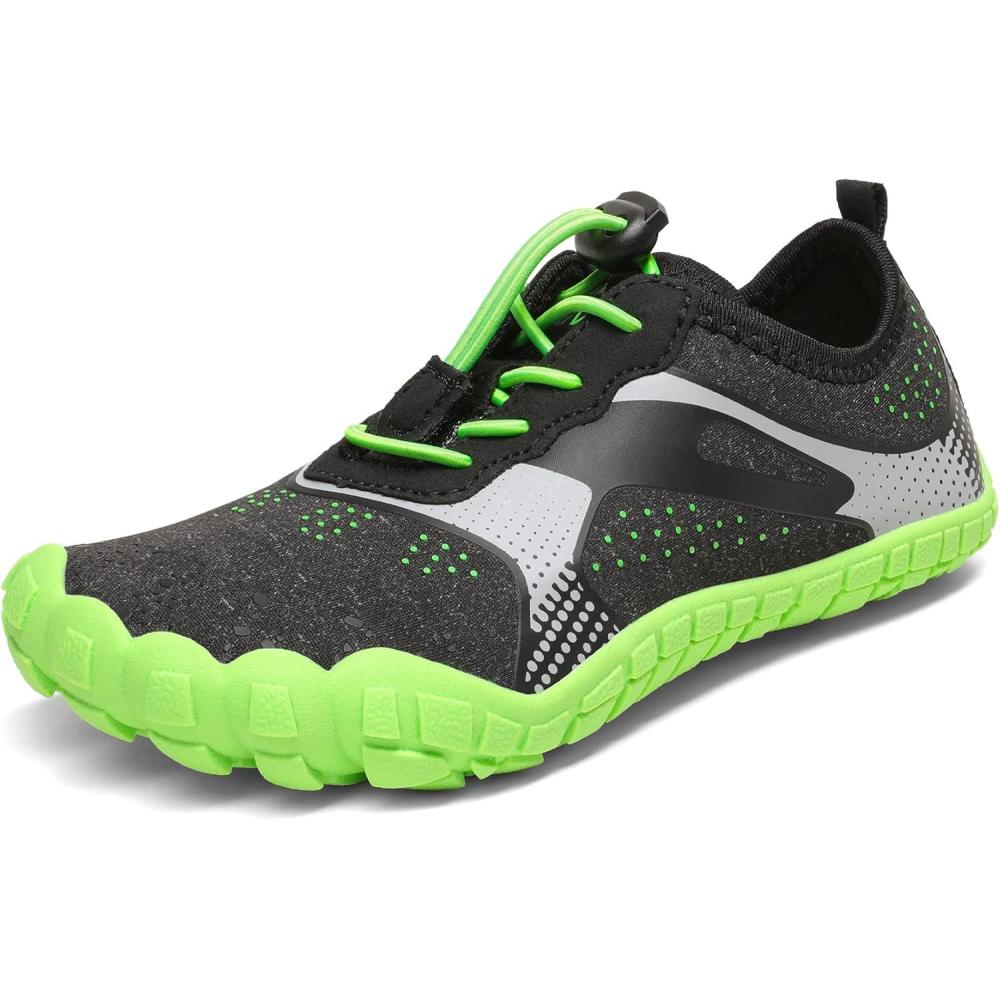 imageNORTIV 8 Kids Water Shoes Lightweight Quick Dry Barefoot Athletic Aqua Sports Shoes for Boys ampamp Girls Outdoor SummerBlackNeonGreen