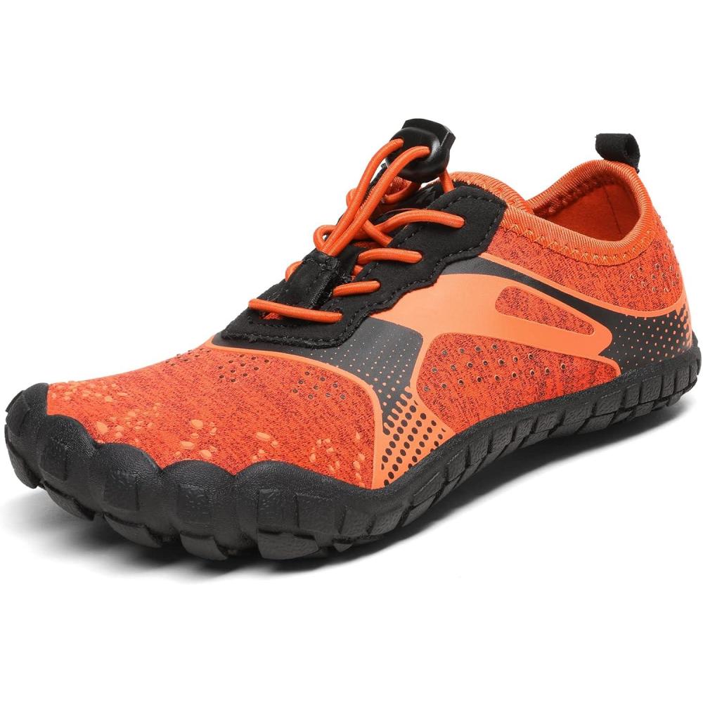 imageNORTIV 8 Kids Water Shoes Lightweight Quick Dry Barefoot Athletic Aqua Sports Shoes for Boys ampamp Girls Outdoor SummerOrangeBlack