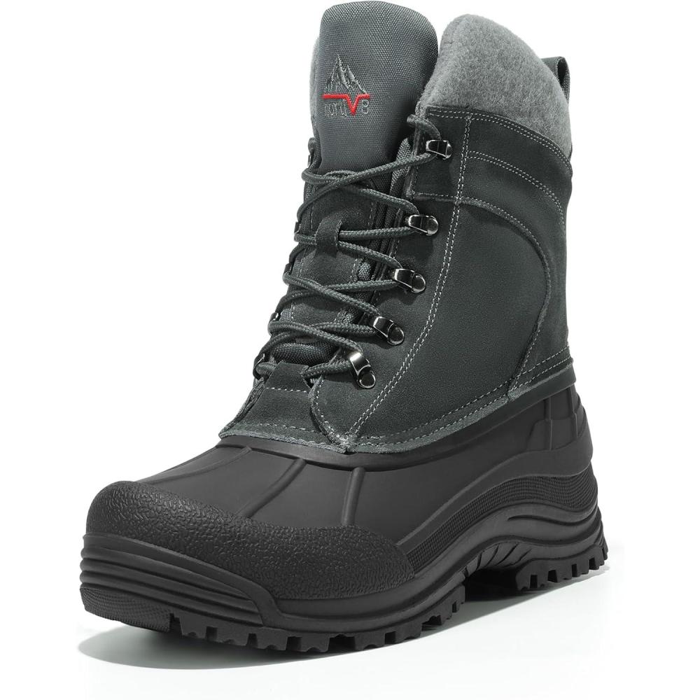 imageNORTIV 8 Mens Insulated Waterproof Winter Snow Boots TERREYGrey