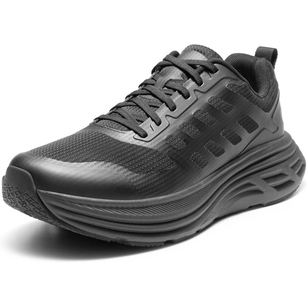 imageNORTIV 8 Mens Walking Running Tennis Cushioning Shoes ActiveFloat Non Slip Athletic Gym Workout Jogging Comfortable SneakersAll Black