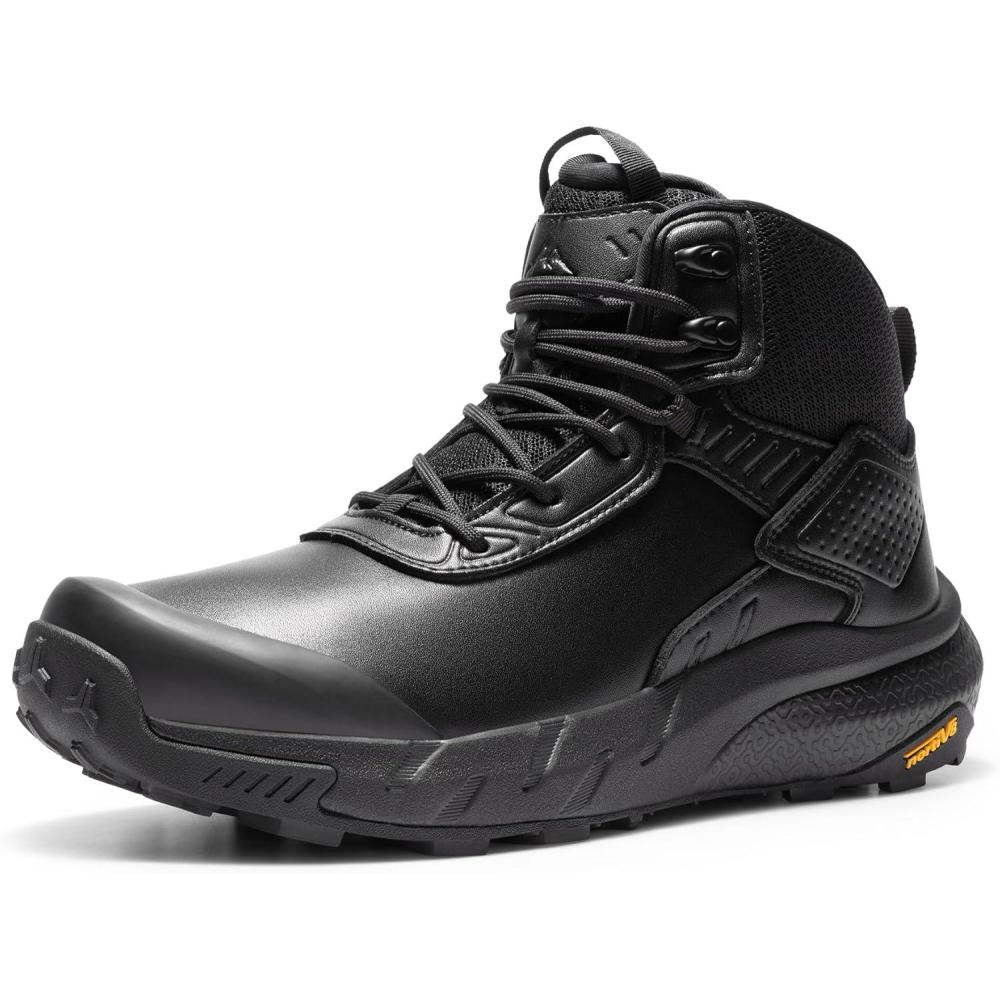 imageNORTIV 8 Mens Waterproof Military Tactical Work Boots Leather Motorcycle Combat Lightweight NonSlip Hiking Boots for Men DefenderBlack6 Inches