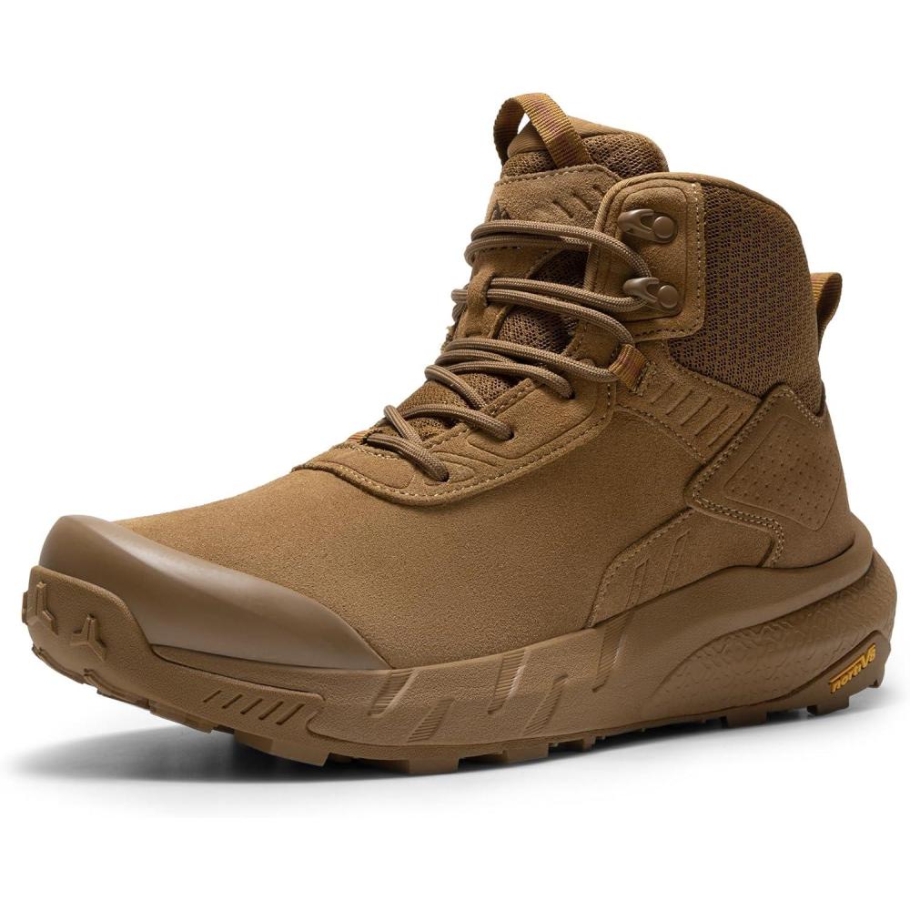 imageNORTIV 8 Mens Waterproof Military Tactical Work Boots Leather Motorcycle Combat Lightweight NonSlip Hiking Boots for Men DefenderCoyote6 Inches