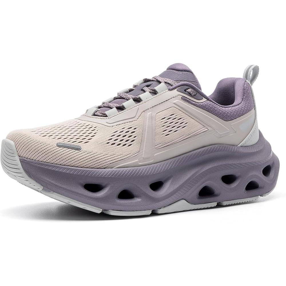imageNORTIV 8 Womens Comfortable Walking Shoes Running Tennis MovePropel Athletic Gym Workout Jogging Fashion SneakersGrey PinkPurple