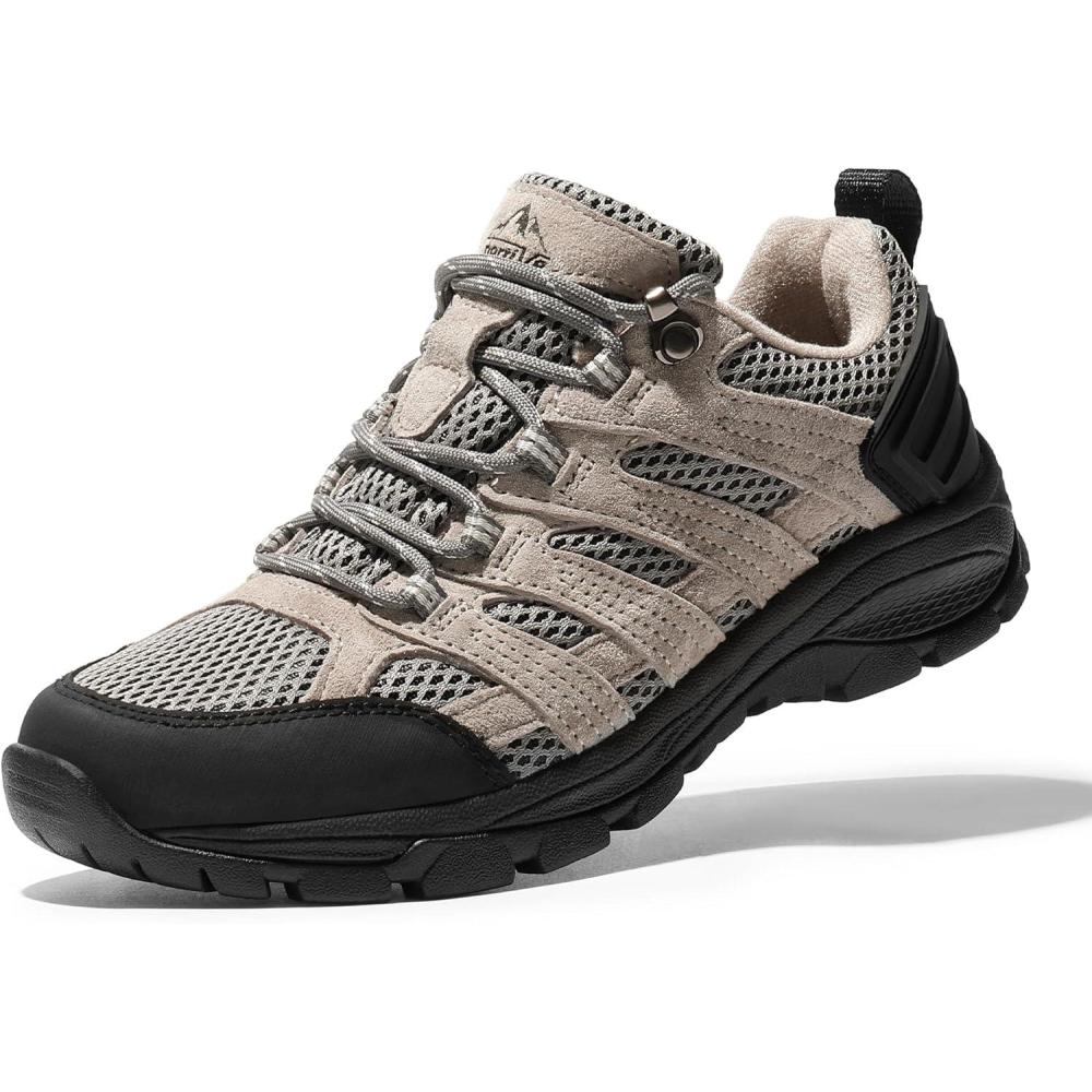 imageNORTIV 8 Womens Hiking Shoes Lightweight Breathable Mesh Walking Sneakers Outdoor Work Shoes WanderGreyLight Blue