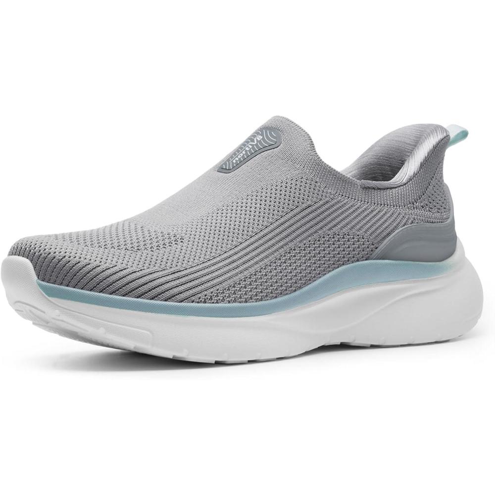 imageNORTIV 8 Womens Slip on Walking Shoes Hands Free NonSlip Lightweight Gym Workout Casual Comfort Breathable Running Tennis SwiftSleek Fashion SneakersGrey