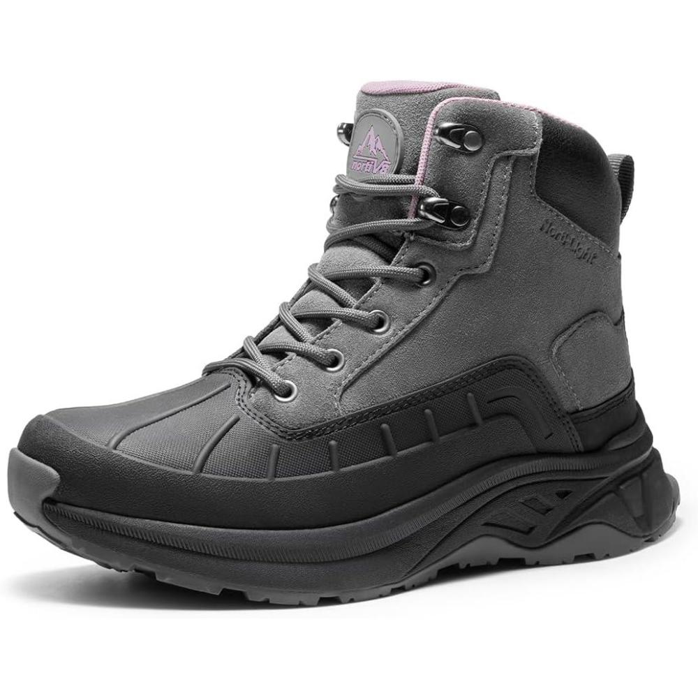 imageNORTIV 8 Womens Waterproof Hiking Boots Outdoor Trekking Camping Trail Hiking BootsDark Grey