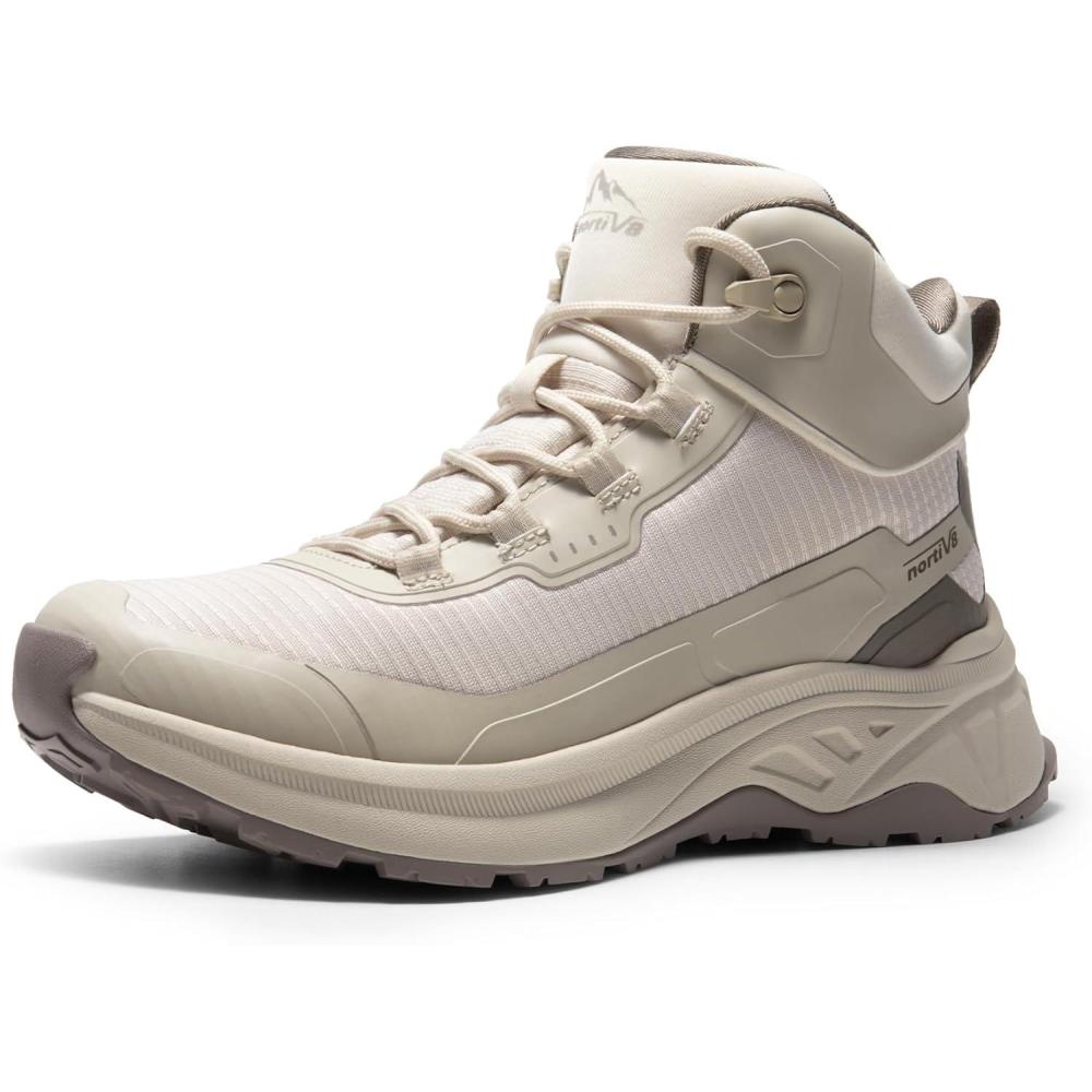 imageNORTIV 8 Womens Waterproof Lightweight Hiking Boots Trekking for OutdoorKhaki