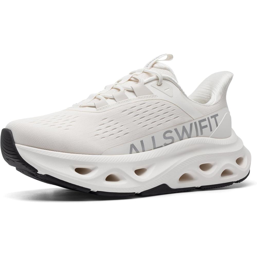 imageWomens Slip On Walking Shoes Hands Free Non Slip Comfort Workout Gym Athletic Casual Breathable Running Tennis MoveSlide Fashion SneakersWhite