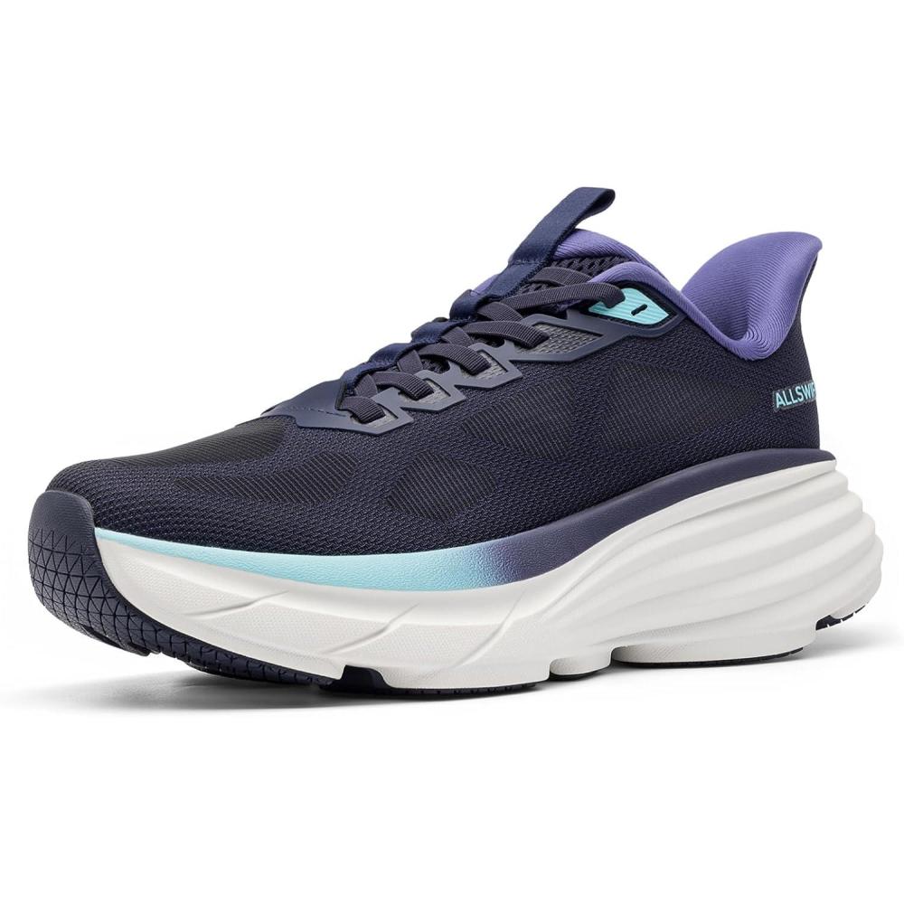 imageWomens Slip On Walking Shoes HandsFree Cushion Running Tennis NonSlip Comfortable Gym Workout Athletic Breathable Fashion Sneakers SwiftLiteBlue