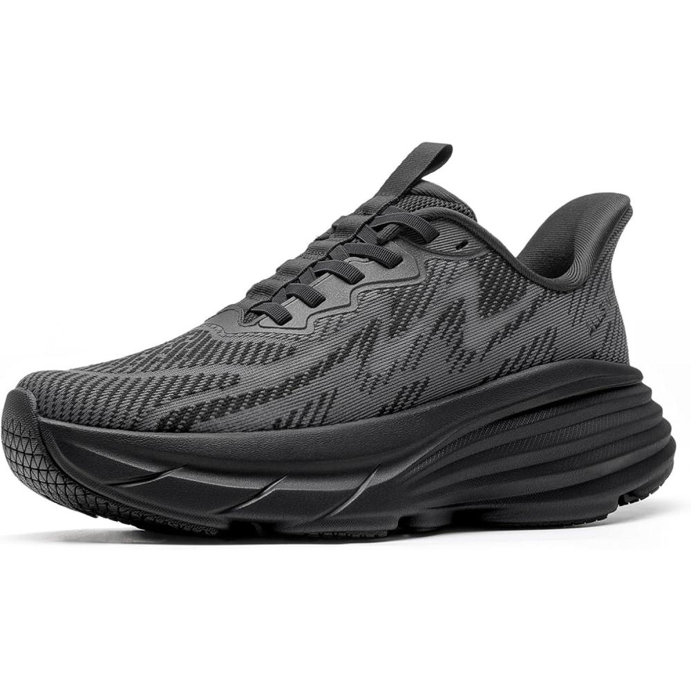 imageWomens Slip On Walking Shoes HandsFree Cushion Running Tennis SwiftPlush NonSlip Comfortable Workout Gym Athletic Fashion SneakersBlack