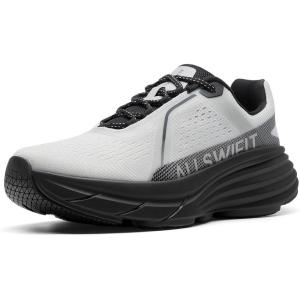 Men’s Cushion Lightweight Walking Running Shoes Tennis Non-Slip Comfortable Jogging Workout Gym Athletic Breathable ActiveAiry Fashion Sneakers(Grey/Black)
