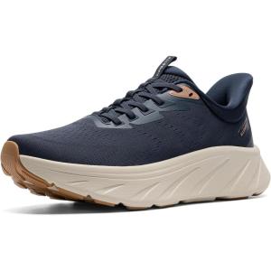 Men’s Slip On Stability Walking Running Shoes Hands Free Tennis Non-Slip Comfortable Workout Gym Breathable Lightweight StediBase Fashion Sneakers(Navy)