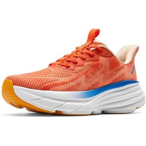 Men’s Slip On Walking Shoes Hands-Free Cushion Running Tennis SwiftPlush Non-Slip Comfortable Workout Gym Athletic Fashion Sneakers(Orange)