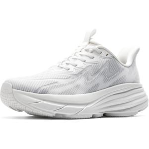 Men’s Slip On Walking Shoes Hands-Free Cushion Running Tennis SwiftPlush Non-Slip Comfortable Workout Gym Athletic Fashion Sneakers(White)