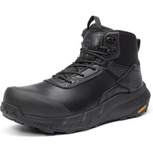 NORTIV 8 Composite Toe Boots for Men – Waterproof Lightweight Non-Slip ASTM F2412-24 & ASTM F2913-24 Safety Work Boots for Warehouse & Construction, VaporGuard-Nano(Black)