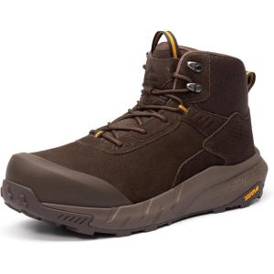 NORTIV 8 Composite Toe Boots for Men – Waterproof Lightweight Non-Slip ASTM F2412-24 & ASTM F2913-24 Safety Work Boots for Warehouse & Construction, VaporGuard-Nano(All Brown)