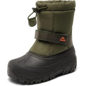 NORTIV 8 Kids Snow Boots Boy’s Girl’s Waterproof Cold Weather Classic Booties Hiking Outdoor Shoes (Little Kids/Big Kids)(Army Green)