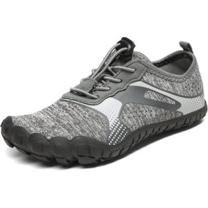 NORTIV 8 Kids Water Shoes, Lightweight Quick Dry Barefoot Athletic Aqua Sports Shoes for Boys & Girls, Outdoor, Summer(Dark Grey)