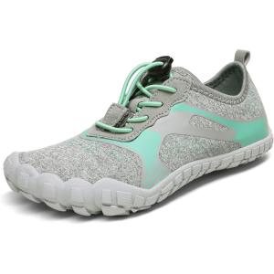 NORTIV 8 Kids Water Shoes, Lightweight Quick Dry Barefoot Athletic Aqua Sports Shoes for Boys & Girls, Outdoor, Summer(Light/Grey/Mint/Green)