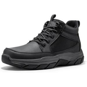 NORTIV 8 Men’s Hiking Boots Lightweight Fashion Casual Chukka Ankle Boots Elevation(Black)